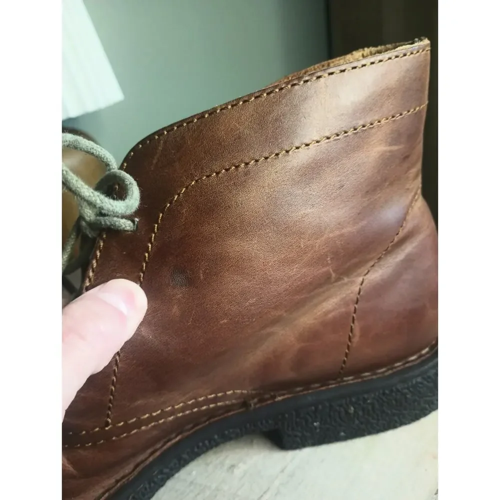 Born Harrison Leather Chukka Boots Mens 10 Oxford Lace Up Cognac Heritage